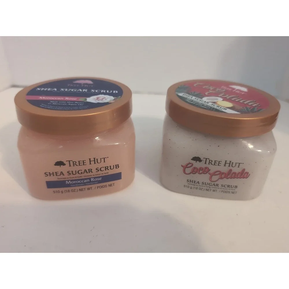 Tree‎ Hut CoCo Colada And Moroccan Rose Shea Sugar Scrub 18 oz Each NEW
